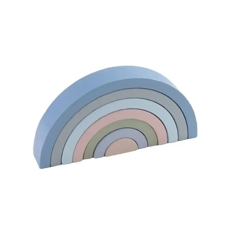 Arch Bridge Rainbow Wooden Building Blocks Stacking Games Color Cognitive Kids Montessori Educational Wood Toys for Children